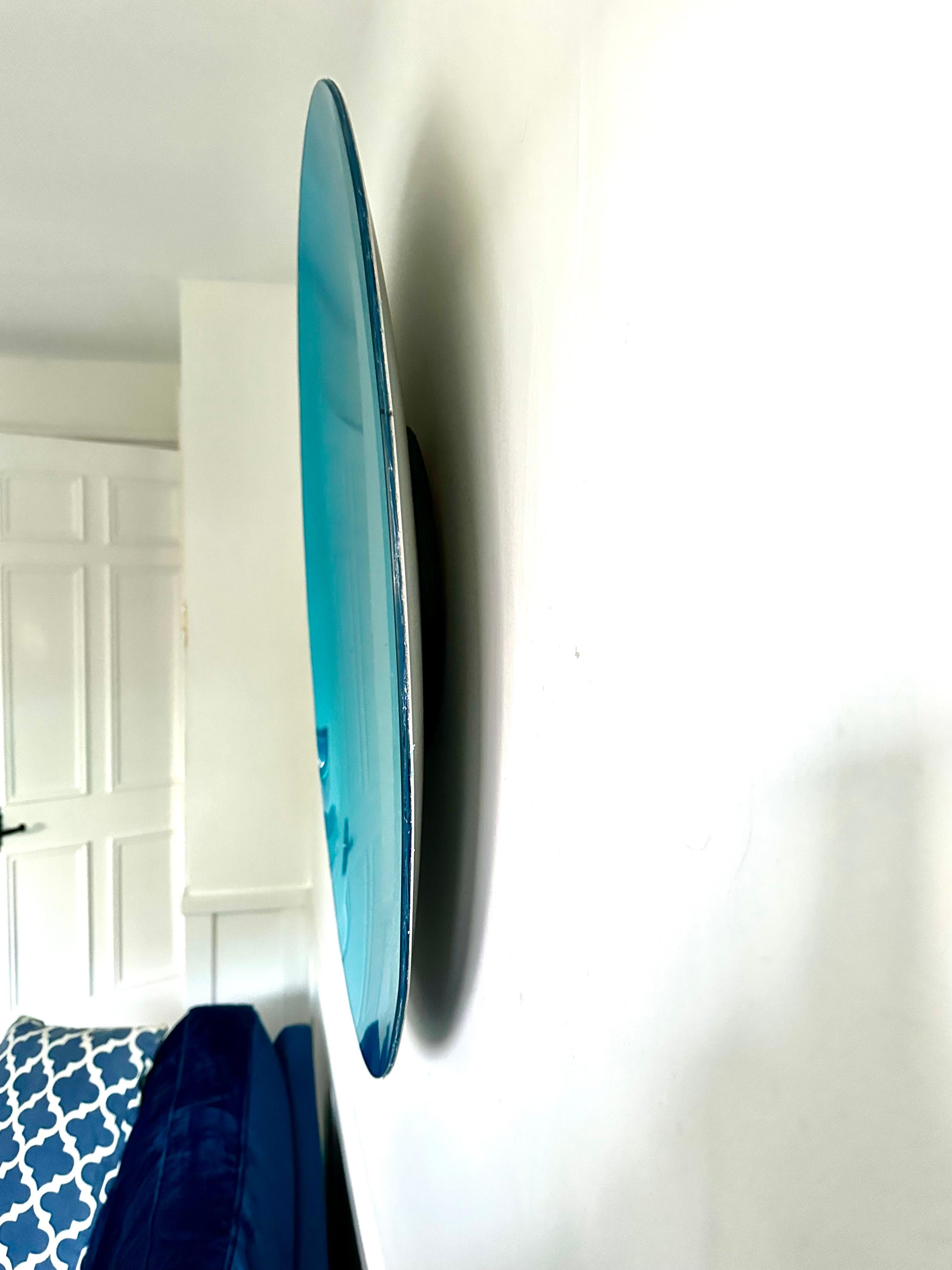 Specchio convesso in vetro Azzurro - diametro 31,5