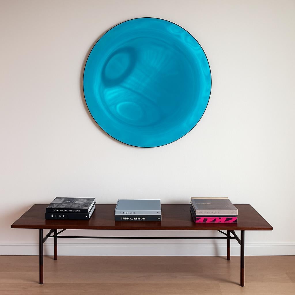 Der konvexe Wandspiegel Azzurro aus Verbundglas ist aus 2 x 3 mm starkem, eisenarmem Glas gefertigt, das für zusätzliche Klarheit sorgt. 

Der Spiegel hat einen Durchmesser von 80 cm und wird mit einer auf der Rückseite des Spiegels angebrachten
