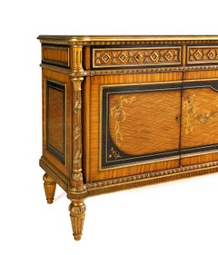 B/5143 Italian Wooden Inlaid Sideboard with Three Doors by Zanaboni