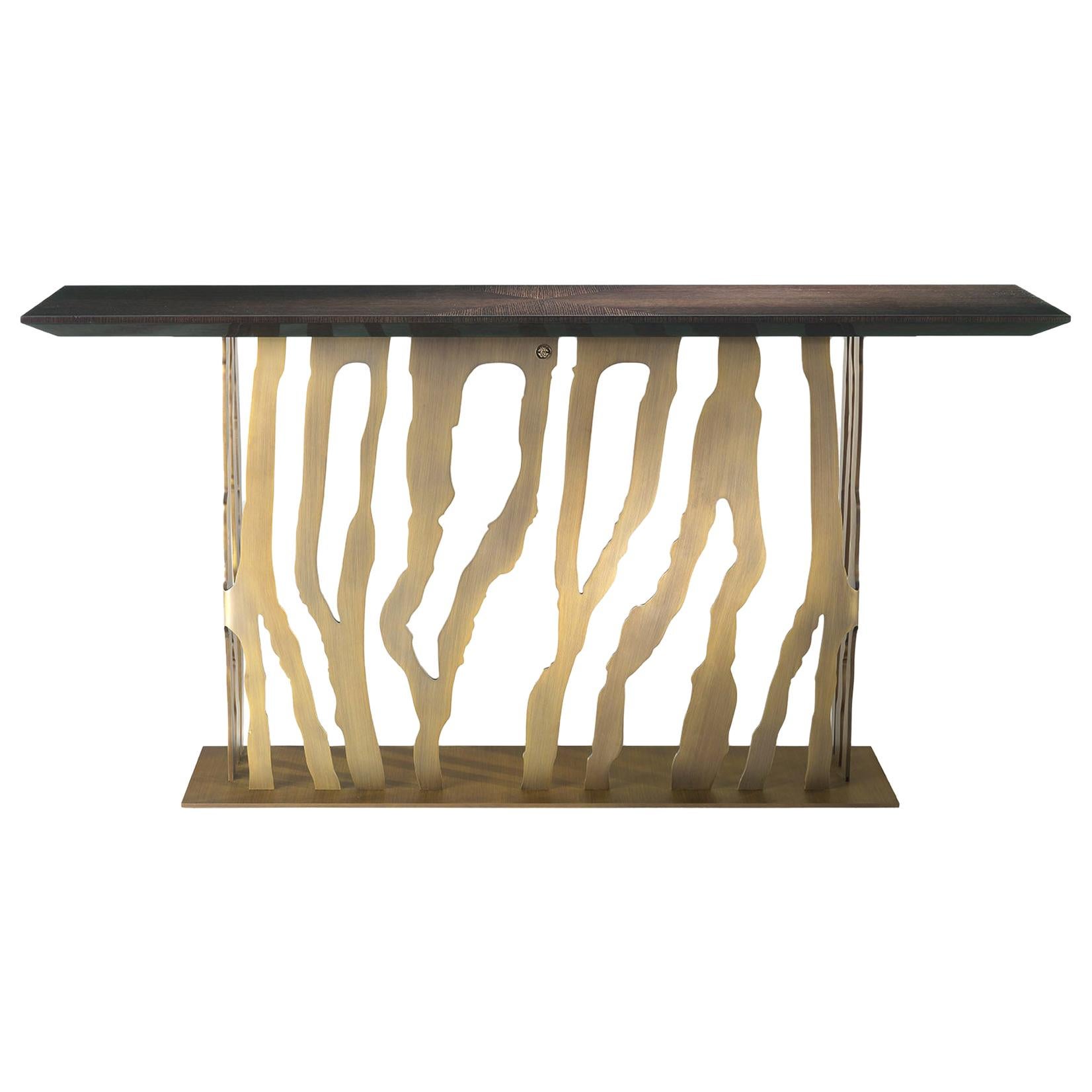 21st Century B-52 Console in Wood and Metal by Roberto Cavalli Home Interiors
