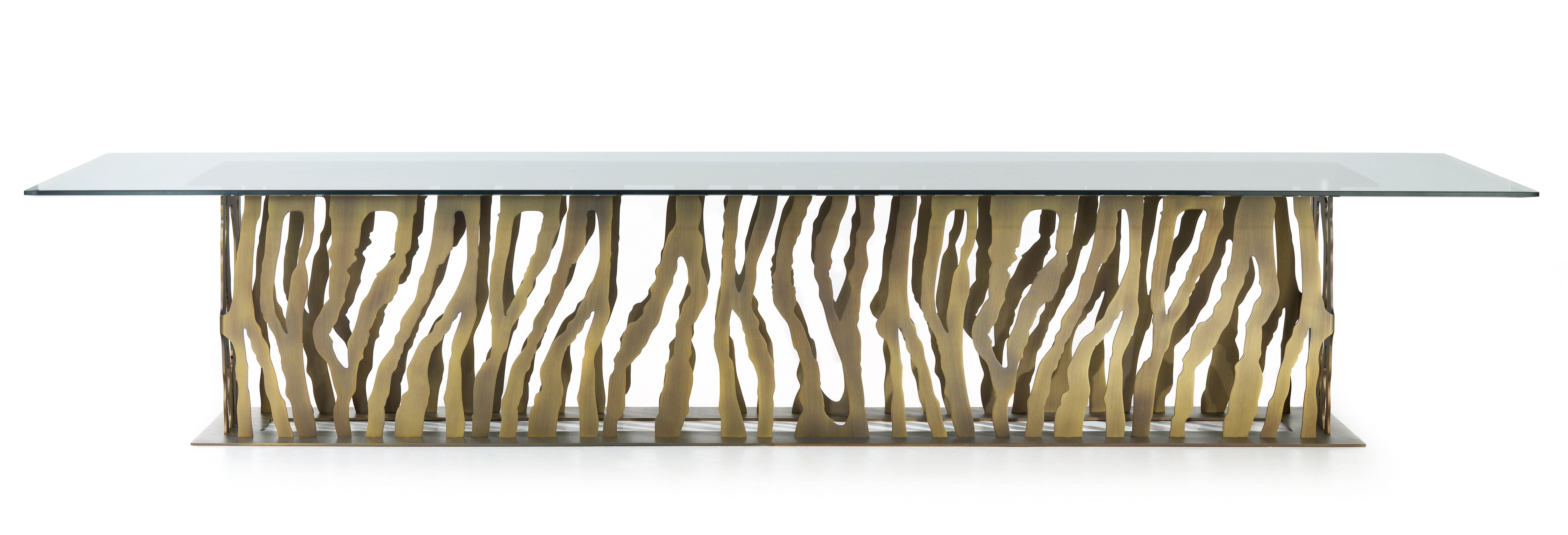 B-52 Dining Table in Metal Base by Roberto Cavalli Home Interiors
