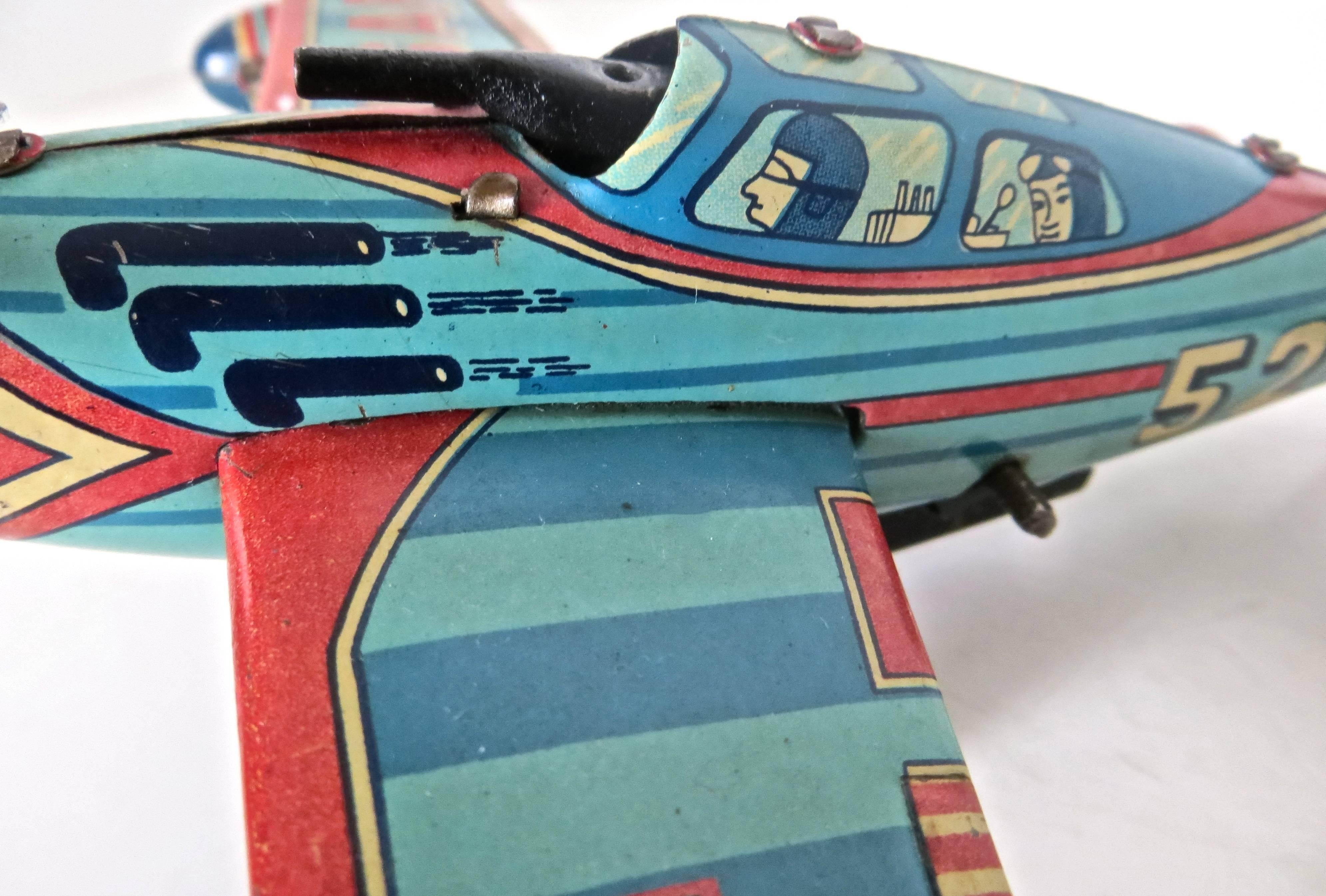 American B-52 Tin Toy Wind-Up Airplane, Japan, circa 1950s