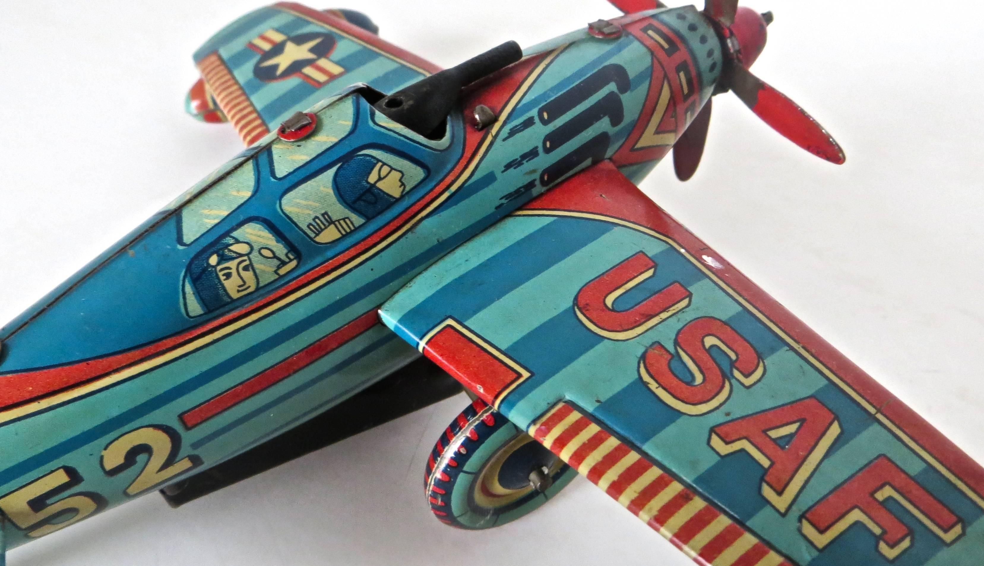 Other B-52 Tin Toy Wind-Up Airplane, Japan, circa 1950s