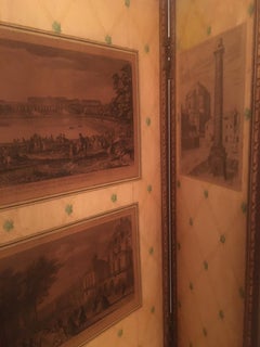 B. Altman N.Y. 1930s Three Panel Decoupage Room Screen w/ 18thc European Prints