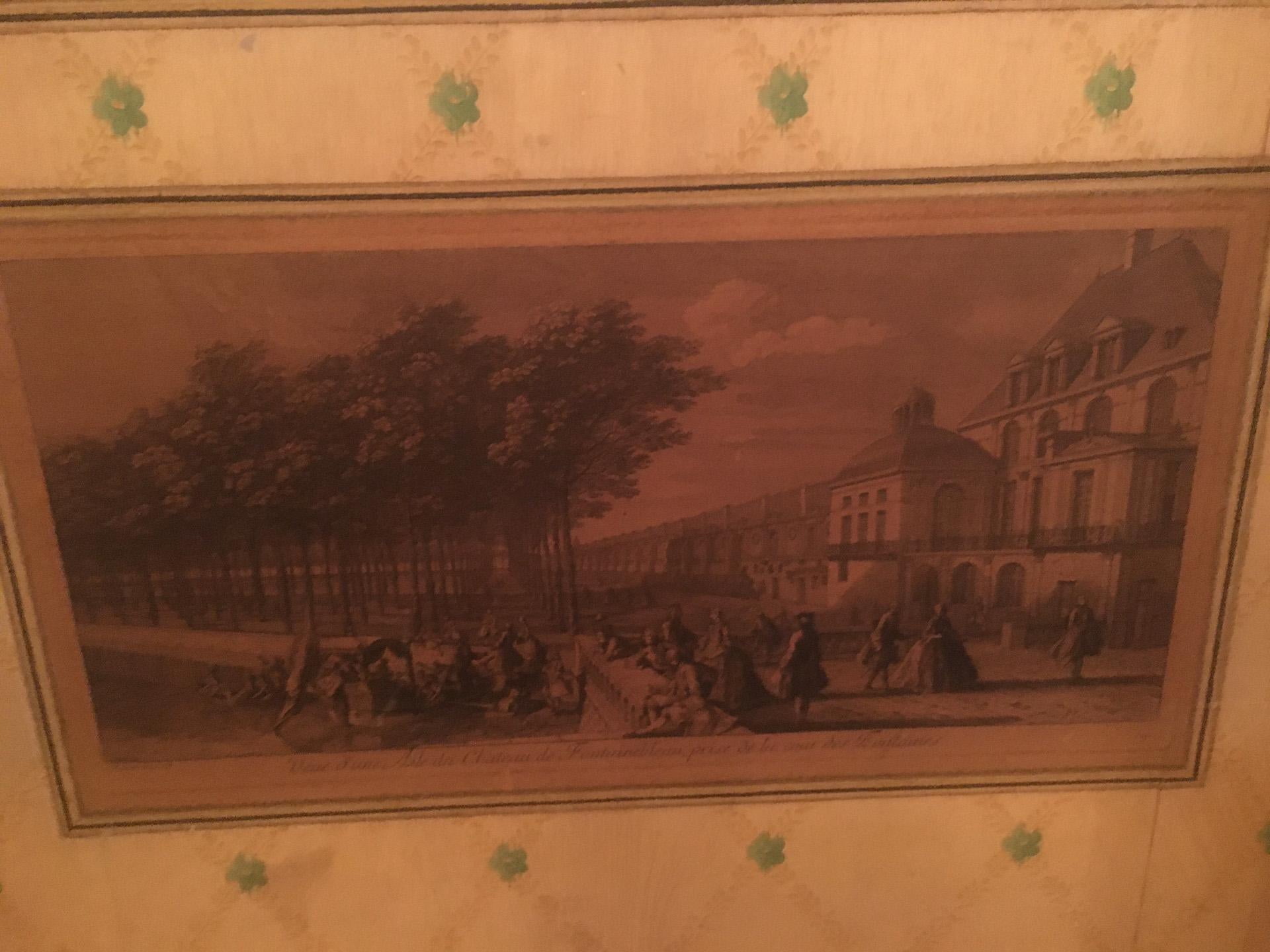 Peint B. Altman N.Y. 1930's Three Panel Decoupage Room Screen w/ 18thc European Prints en vente