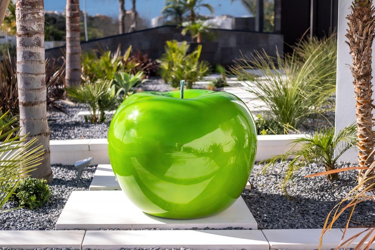 Monochrome shaded Apple Sculpture Green  - Art by B and Stein 