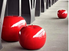 Monochrome shaded Apple Sculpture Red