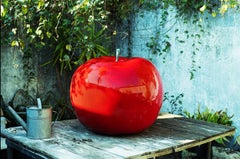 Monochrome shaded Apple Sculpture Red