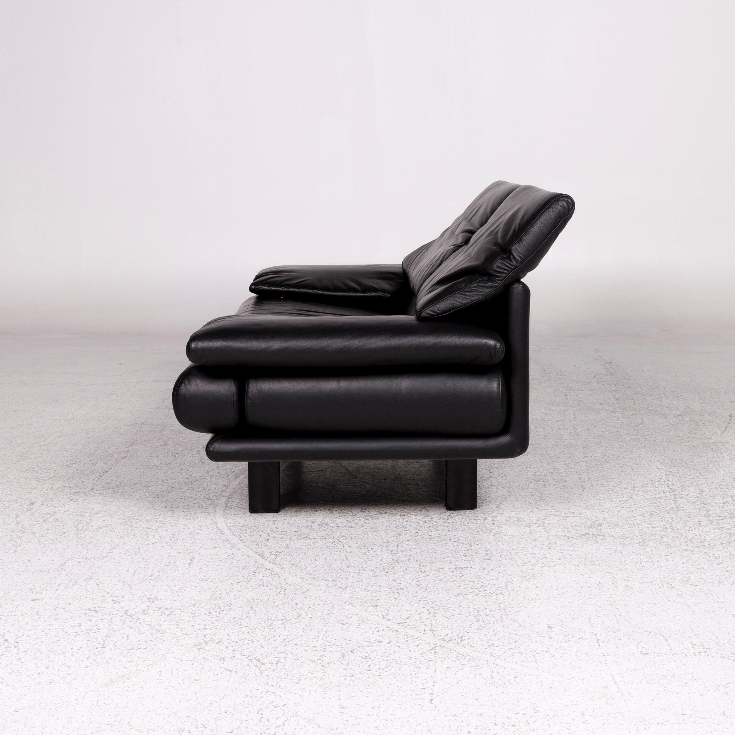 B & B Italia Alanda Leather Sofa Black Two-Seat Function Paolo Piva Couch 4