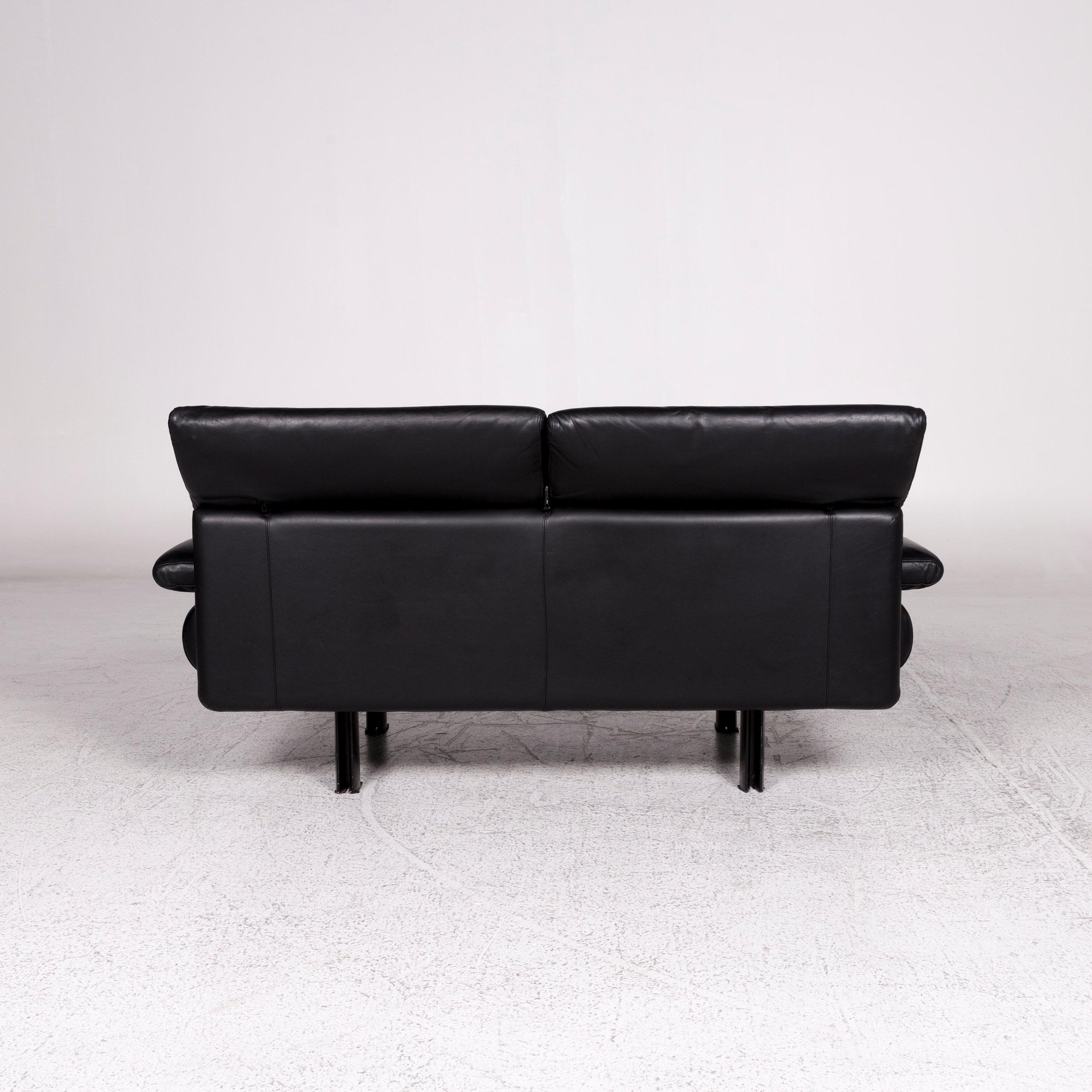 B & B Italia Alanda Leather Sofa Black Two-Seat Function Paolo Piva Couch 3