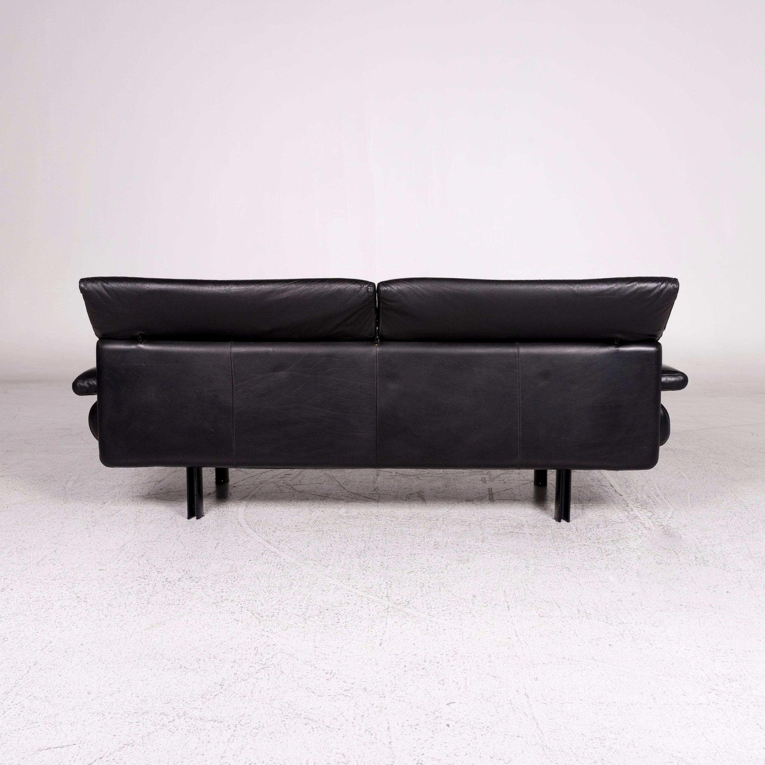 B & B Italia Alanda Leather Sofa Set Black 1 Three-Seat 1 Two-Seat 4