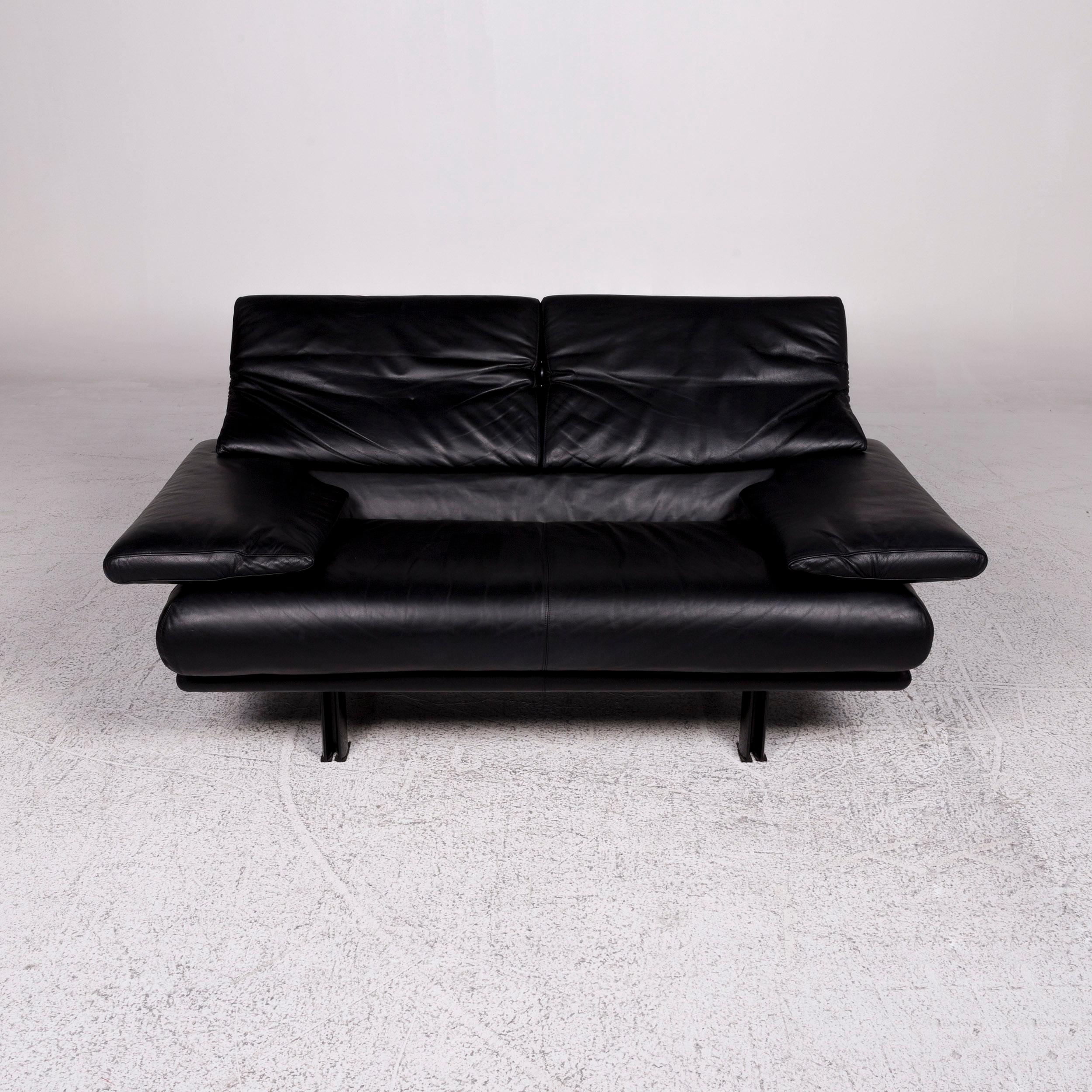 B & B Italia Alanda Leather Sofa Set Black 1 Three-Seat 1 Two-Seat 10