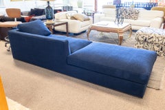B & B Italia Antonio Citterio Richard Chaise Lounge Sofa in Blue Grade S Fabric