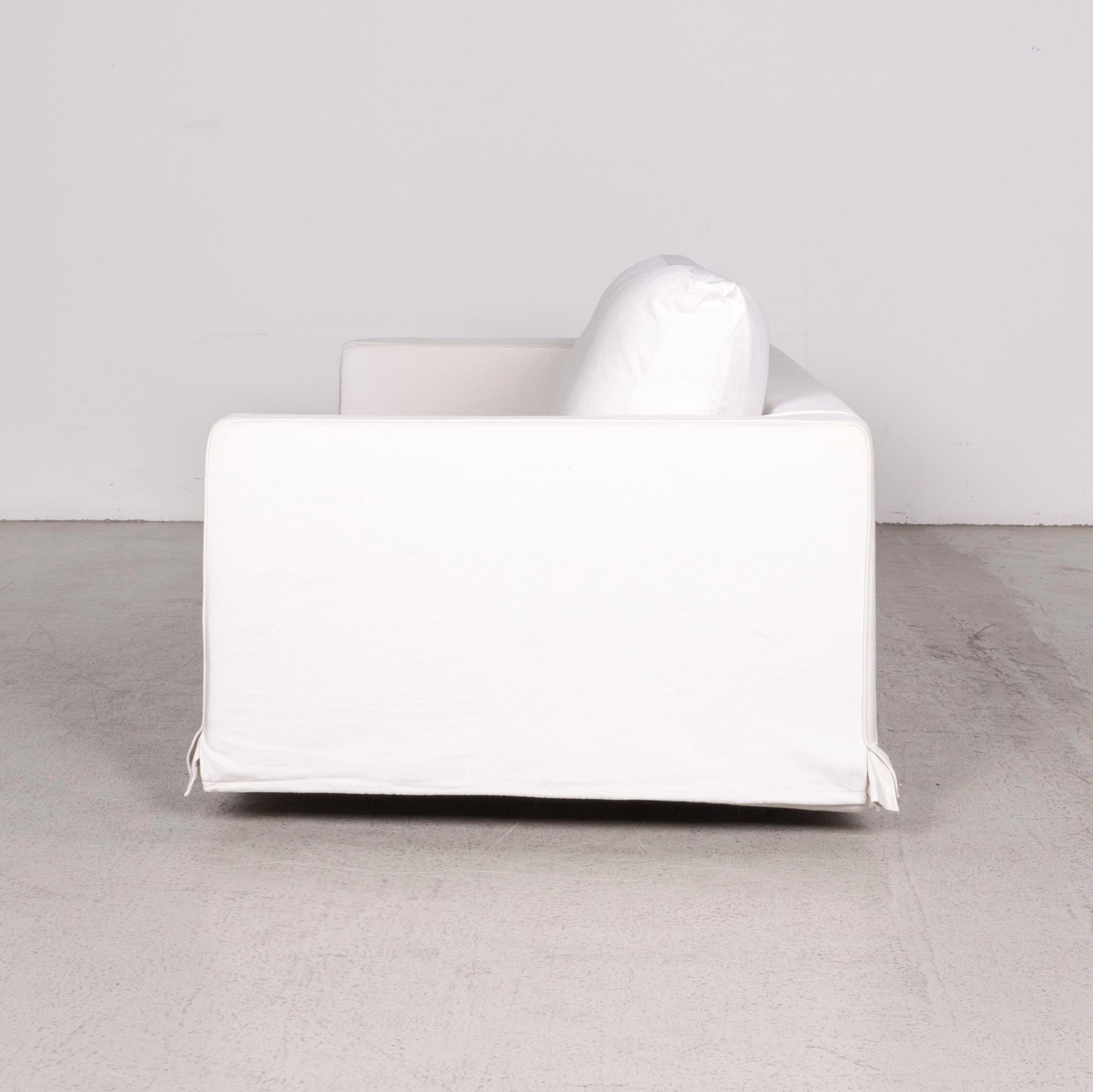 B & B Italia Baisity Designer Fabric Sofa White by Antonio Citterio Two-Seat For Sale 4