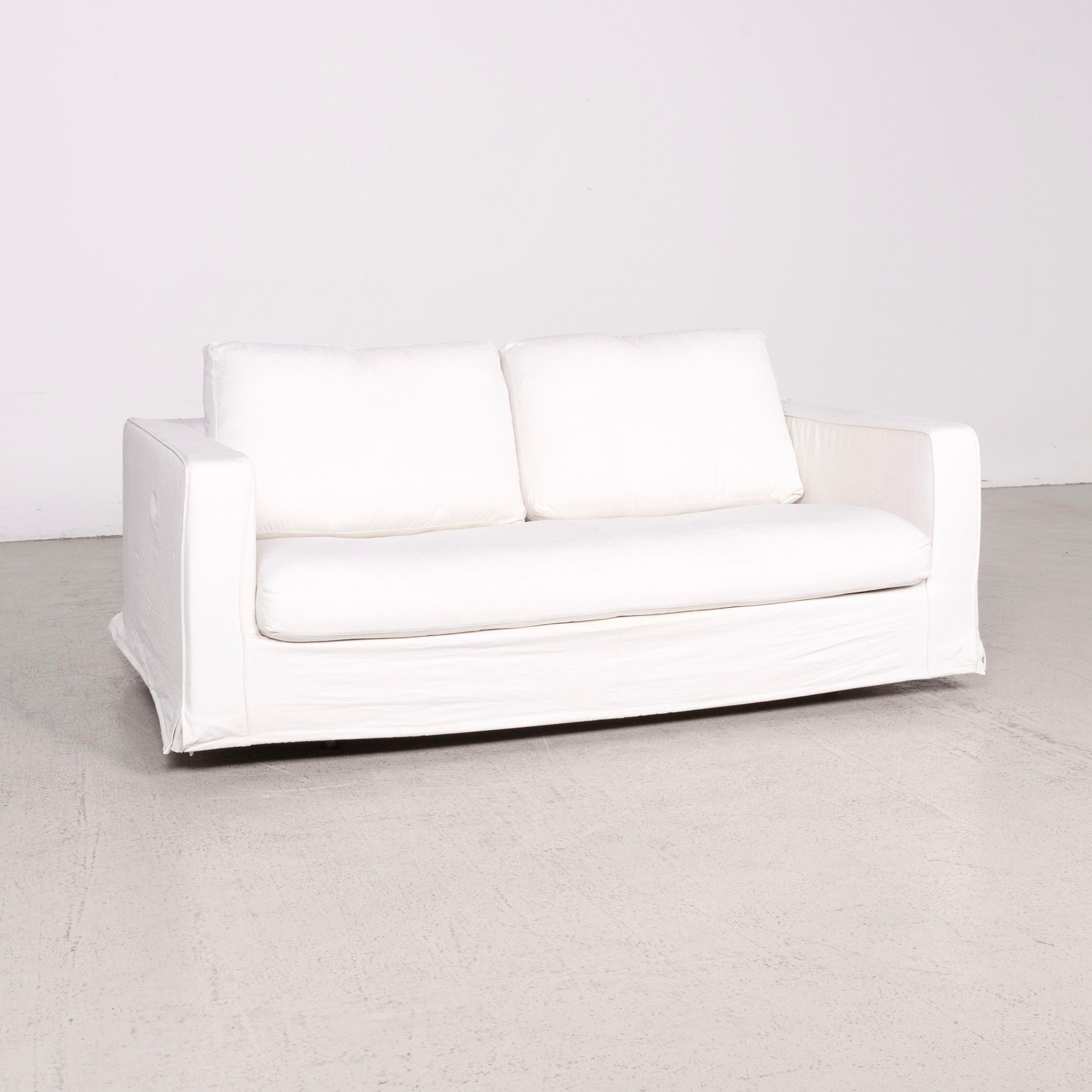 Modern B & B Italia Baisity Designer Fabric Sofa White by Antonio Citterio Two-Seat For Sale