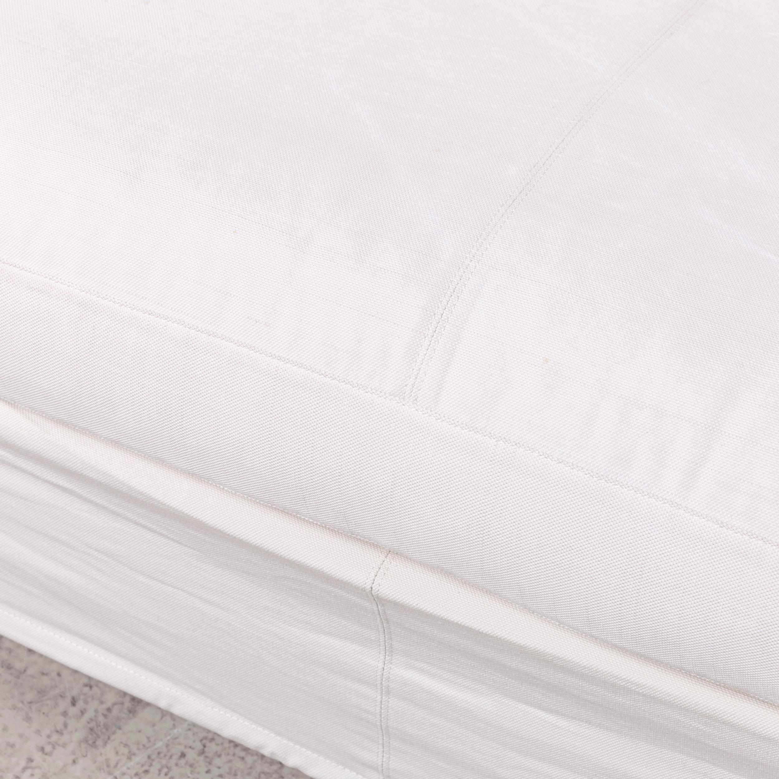 Italian B & B Italia Baisity Designer Fabric Sofa White by Antonio Citterio Two-Seat For Sale