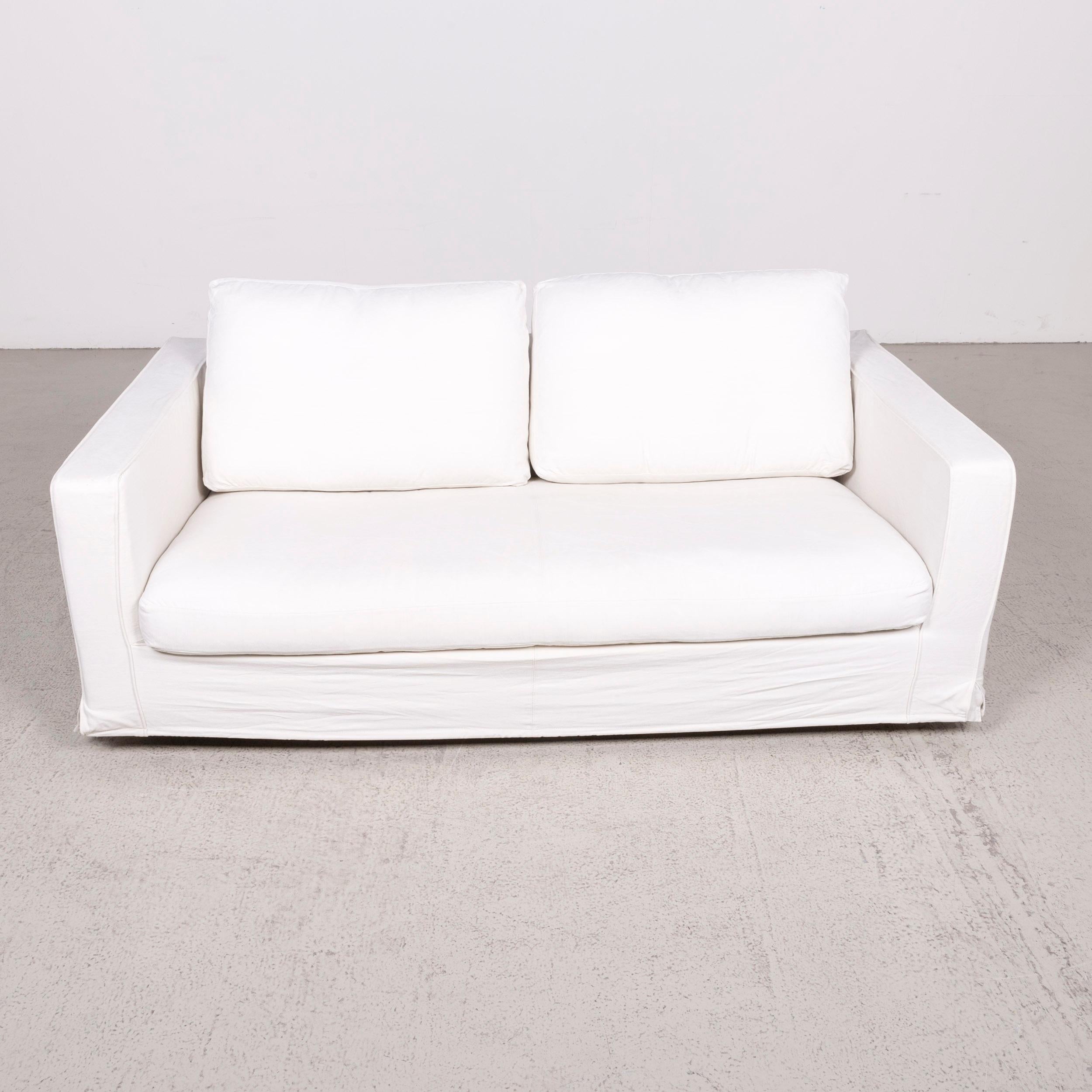 B & B Italia Baisity Designer Fabric Sofa White by Antonio Citterio Two-Seat For Sale 1
