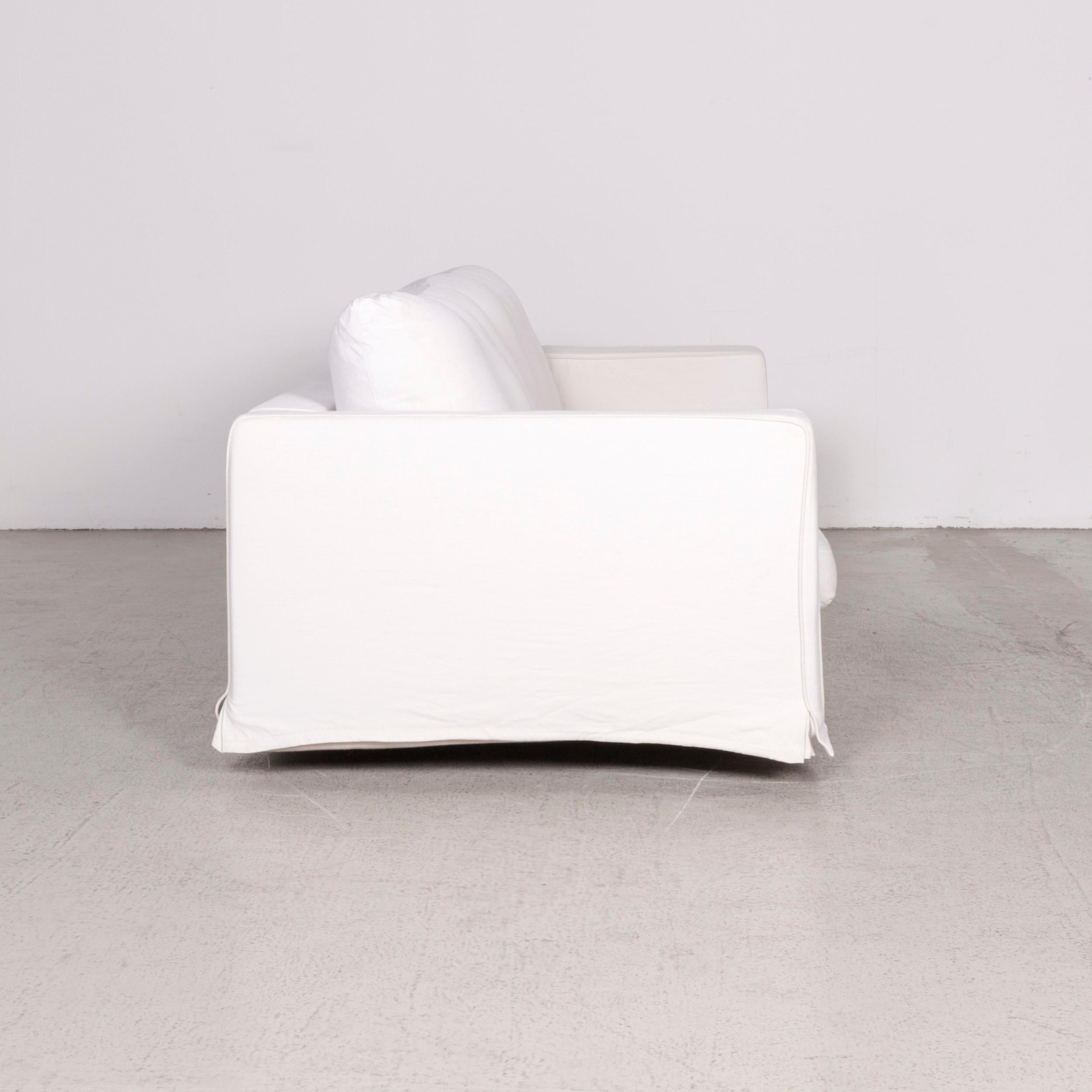 B & B Italia Baisity Designer Fabric Sofa White by Antonio Citterio Two-Seat For Sale 2