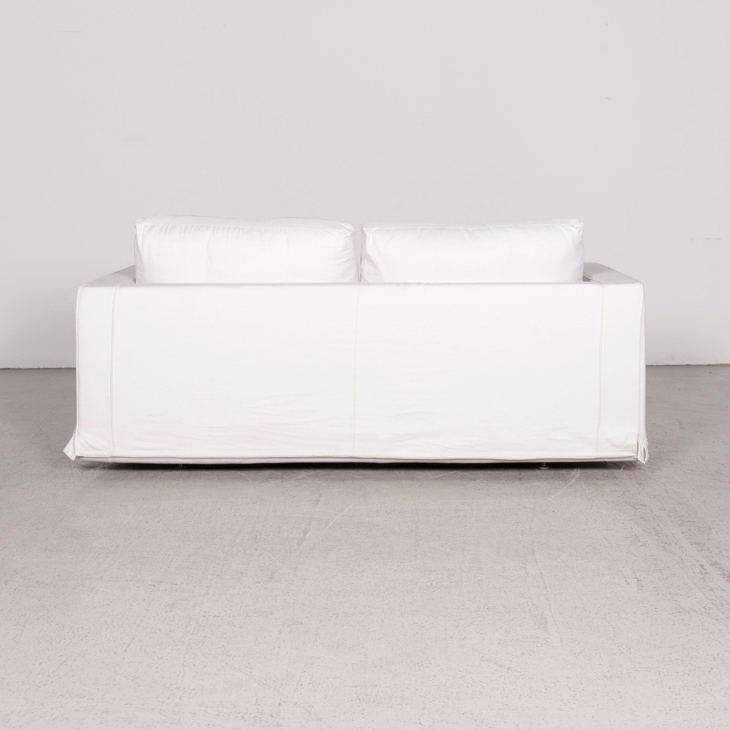 B & B Italia Baisity Designer Fabric Sofa White by Antonio Citterio Two-Seat For Sale 3