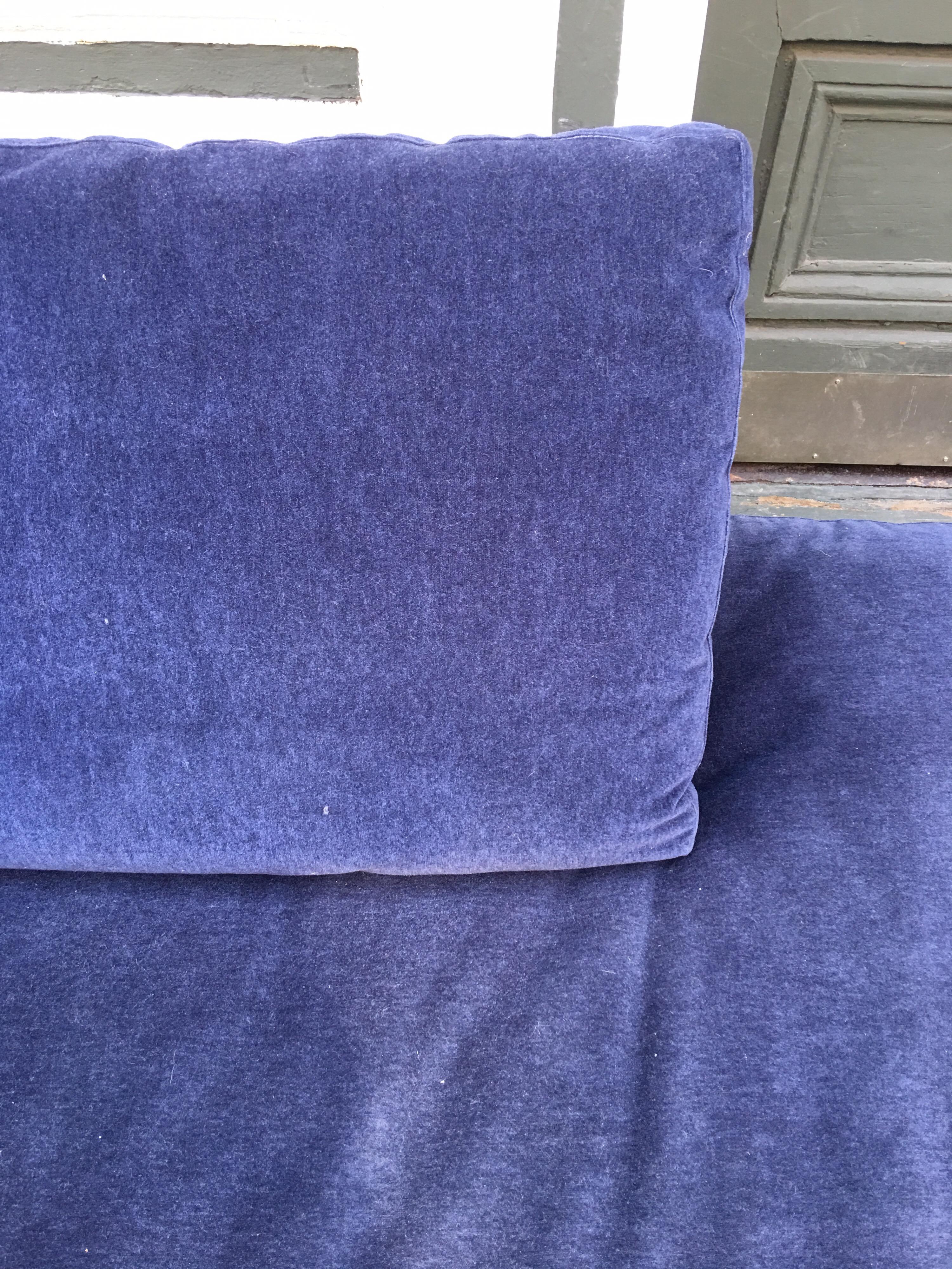 Contemporary B & B Italia “Charles 2-Piece Sofa in Dark Blue Mohair