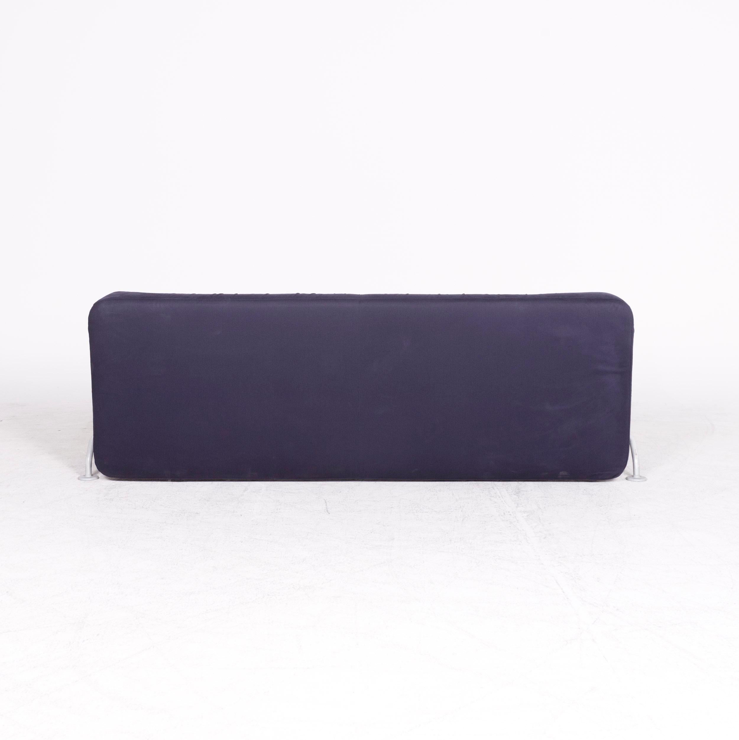 B & B Italia Designer Fabric Sofa Purple Three-Seat Function Couch Sofa Bed 4