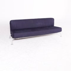 B & B Italia Designer Fabric Sofa Purple Three-Seat Function Couch Sofa Bed