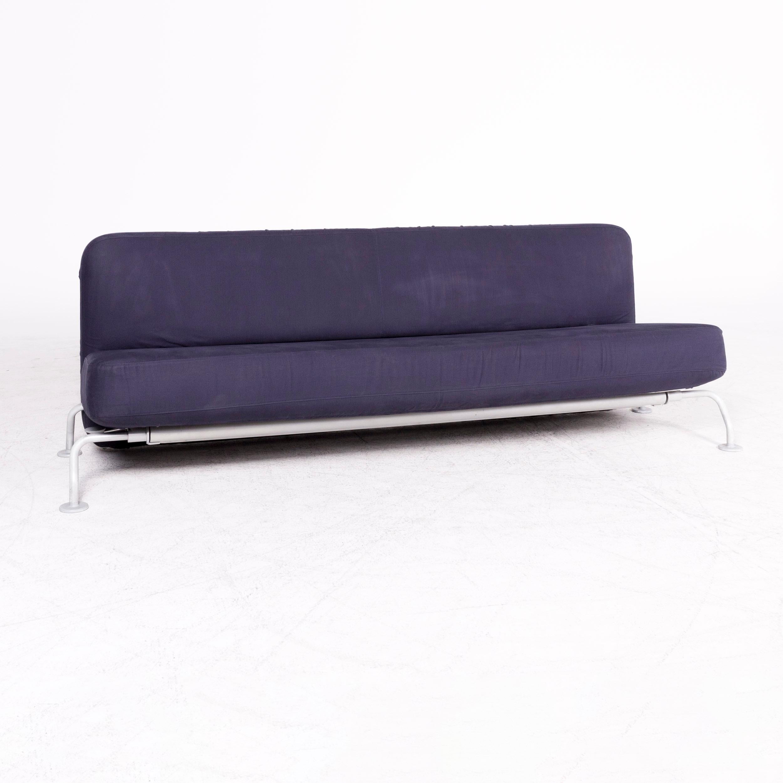 Modern B & B Italia Designer Fabric Sofa Purple Three-Seat Function Couch Sofa Bed