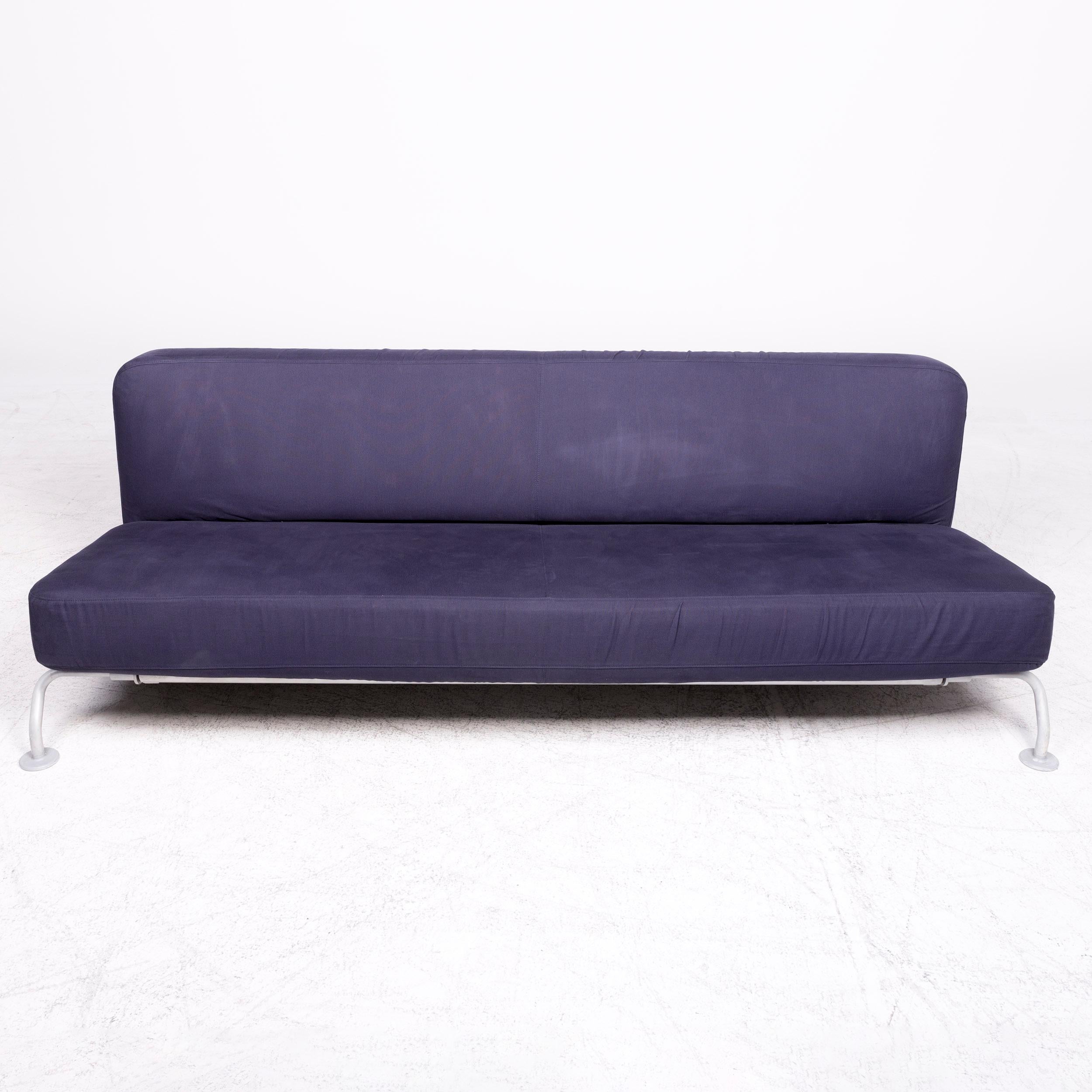 Contemporary B & B Italia Designer Fabric Sofa Purple Three-Seat Function Couch Sofa Bed