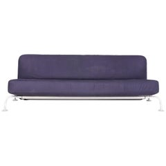 B & B Italia Designer Fabric Sofa Purple Three-Seat Function Couch Sofa Bed