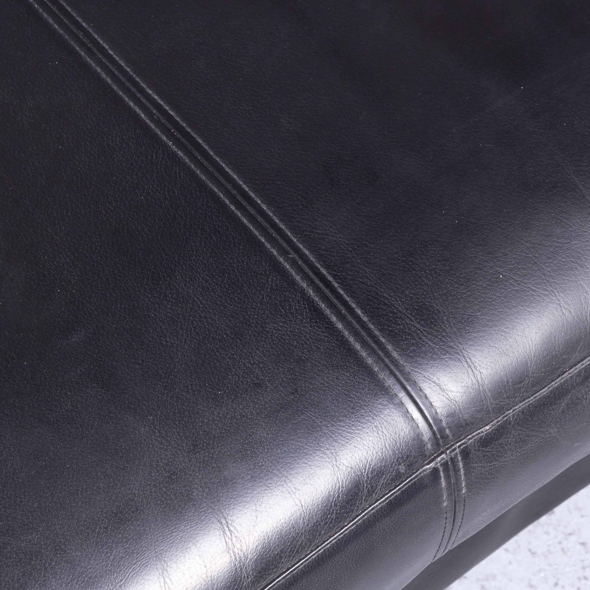 Contemporary B & B Italia Designer Leather Corner Sofa Black Genuine Leather Sofa Couch For Sale