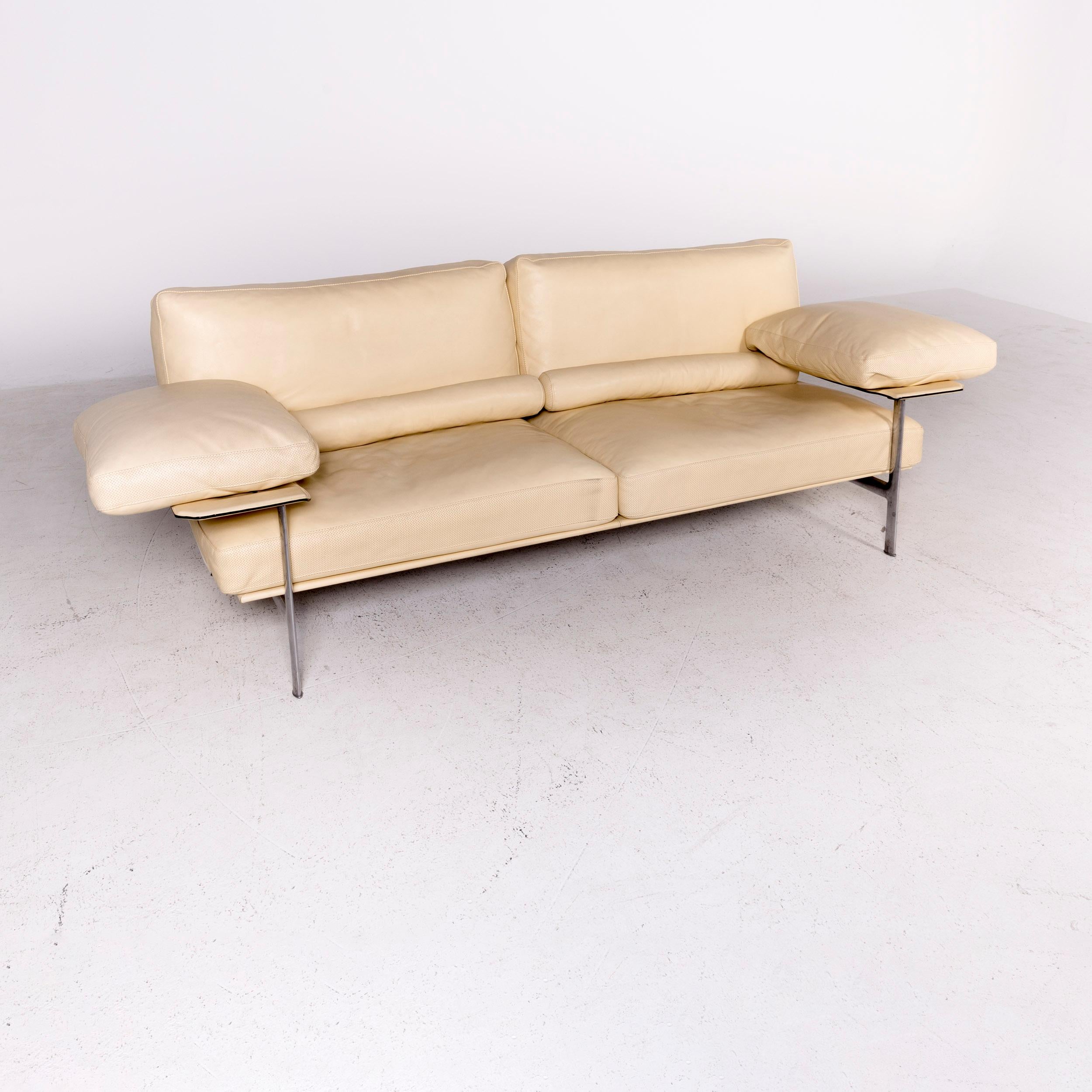 We bring to you a B & B Italia Diesis designer leather sofa beige real leather three-seat couch.

Product measurements in centimeters:

Depth 93
Width 243
Height 79
Seat-height 42
Rest-height 64
Seat-depth 56
Seat-width 149
Back-height