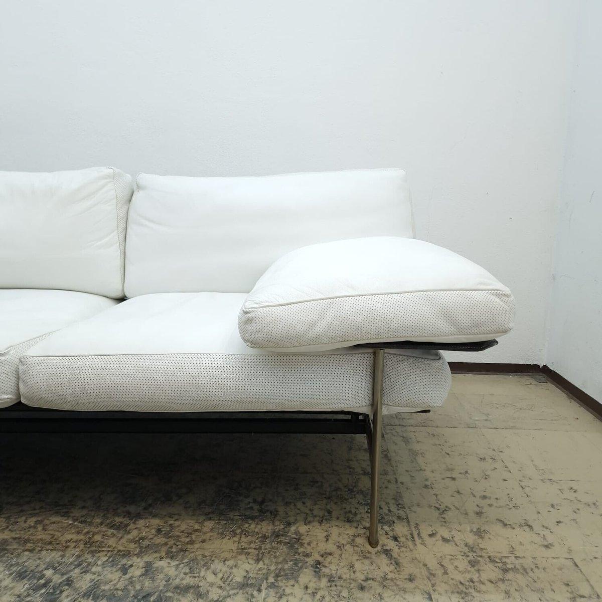 20ième siècle B & B Italia Diesis Sofa Dreisitzer Designersofa Ledersofa Couch en vente