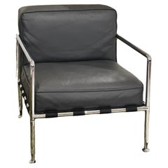 B & B Italia Leather, Chrome-Plated Chair