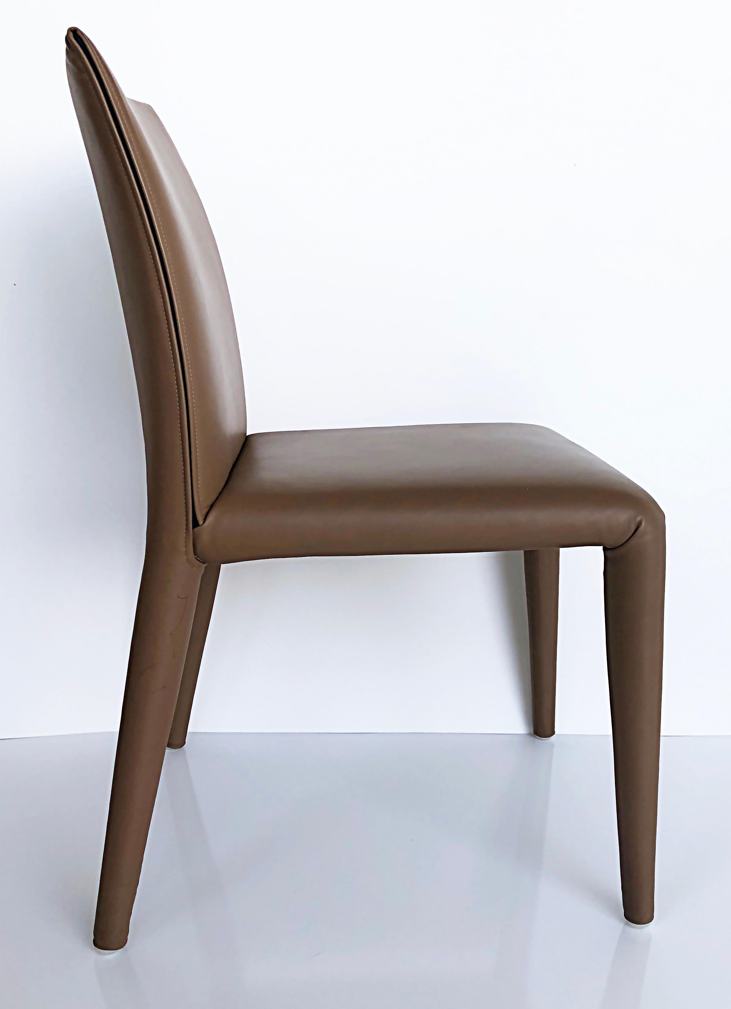 Modern B & B Italia Mario Bellini Vol Au Vent Leather Dining Chairs, Set of 6