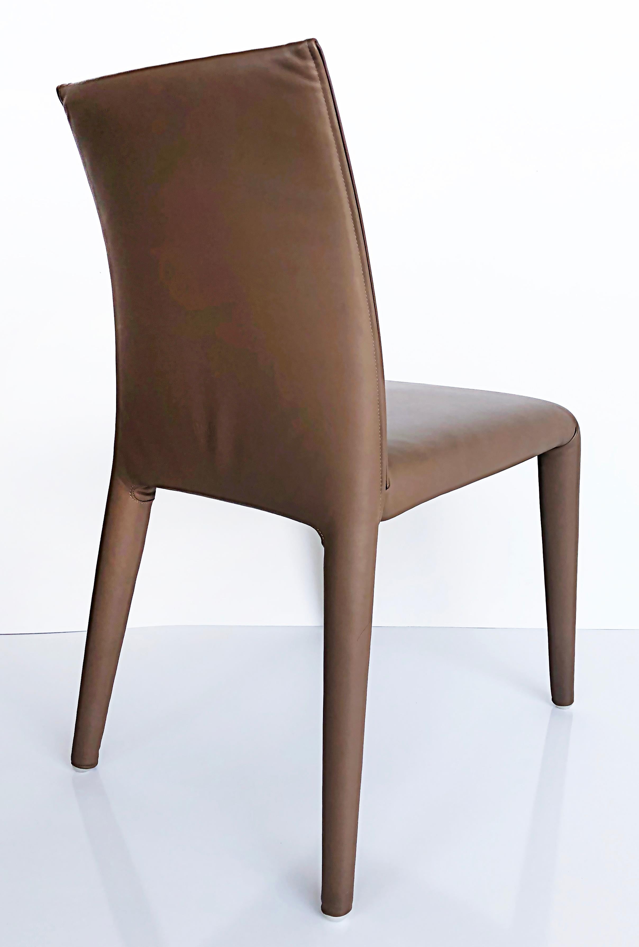Italian B & B Italia Mario Bellini Vol Au Vent Leather Dining Chairs, Set of 6