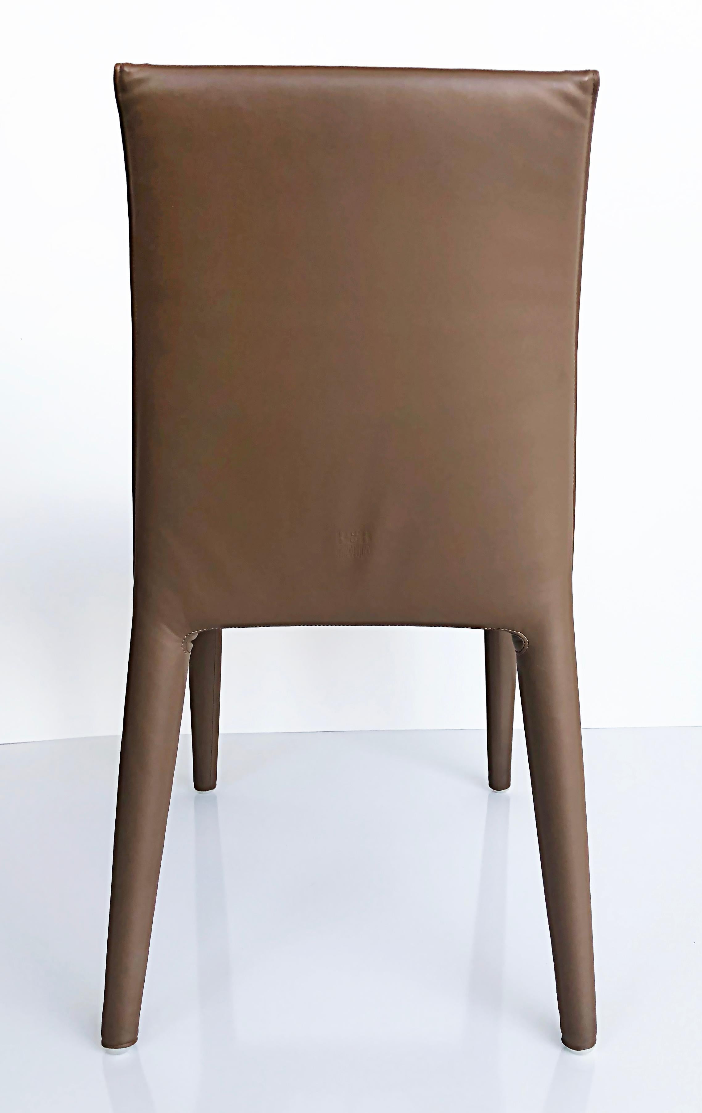 B & B Italia Mario Bellini Vol Au Vent Leather Dining Chairs, Set of 6 In Good Condition In Miami, FL