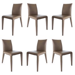 B & B Italia Mario Bellini Vol Au Vent Leather Dining Chairs, Set of 6