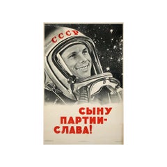 1961 Soviet Poster – “Glory to the Son of the Party! Yuri Gagarin”