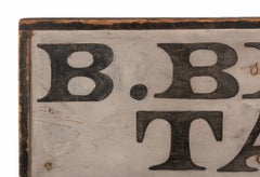 "B. Briscoe, Tailor" Sign with a Backwards S, circa 1810-1850