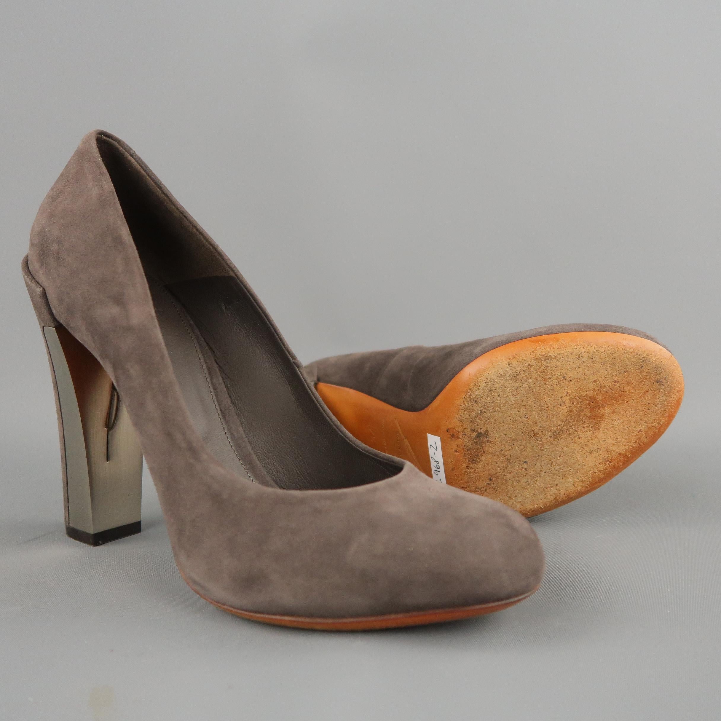 taupe suede pumps