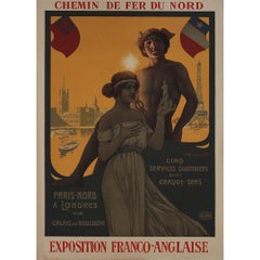 1908 original poster by B. Capelle to promote the Exposition Franco-Anglaise