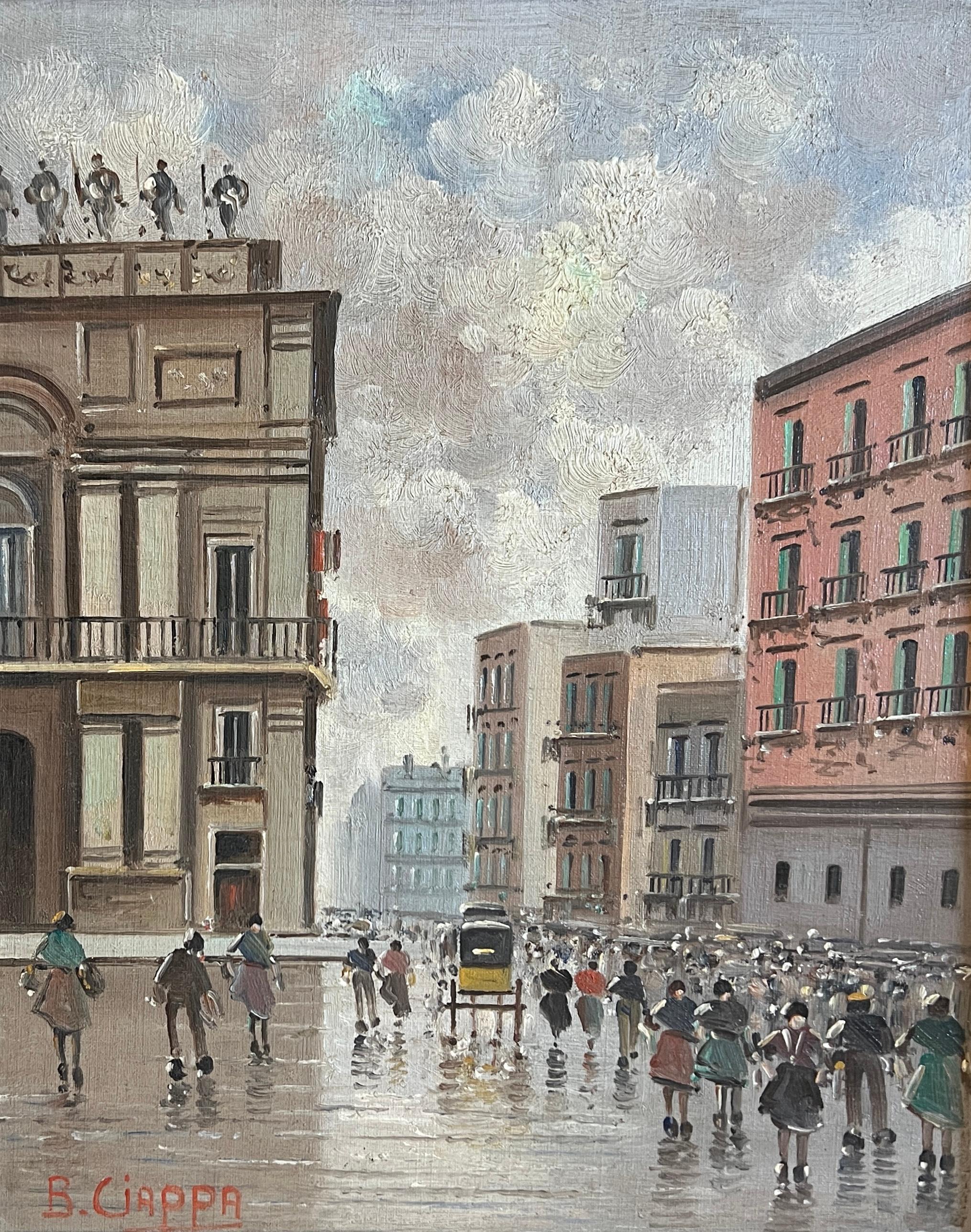 B. Ciappa Landscape Painting - Busy square, Italy