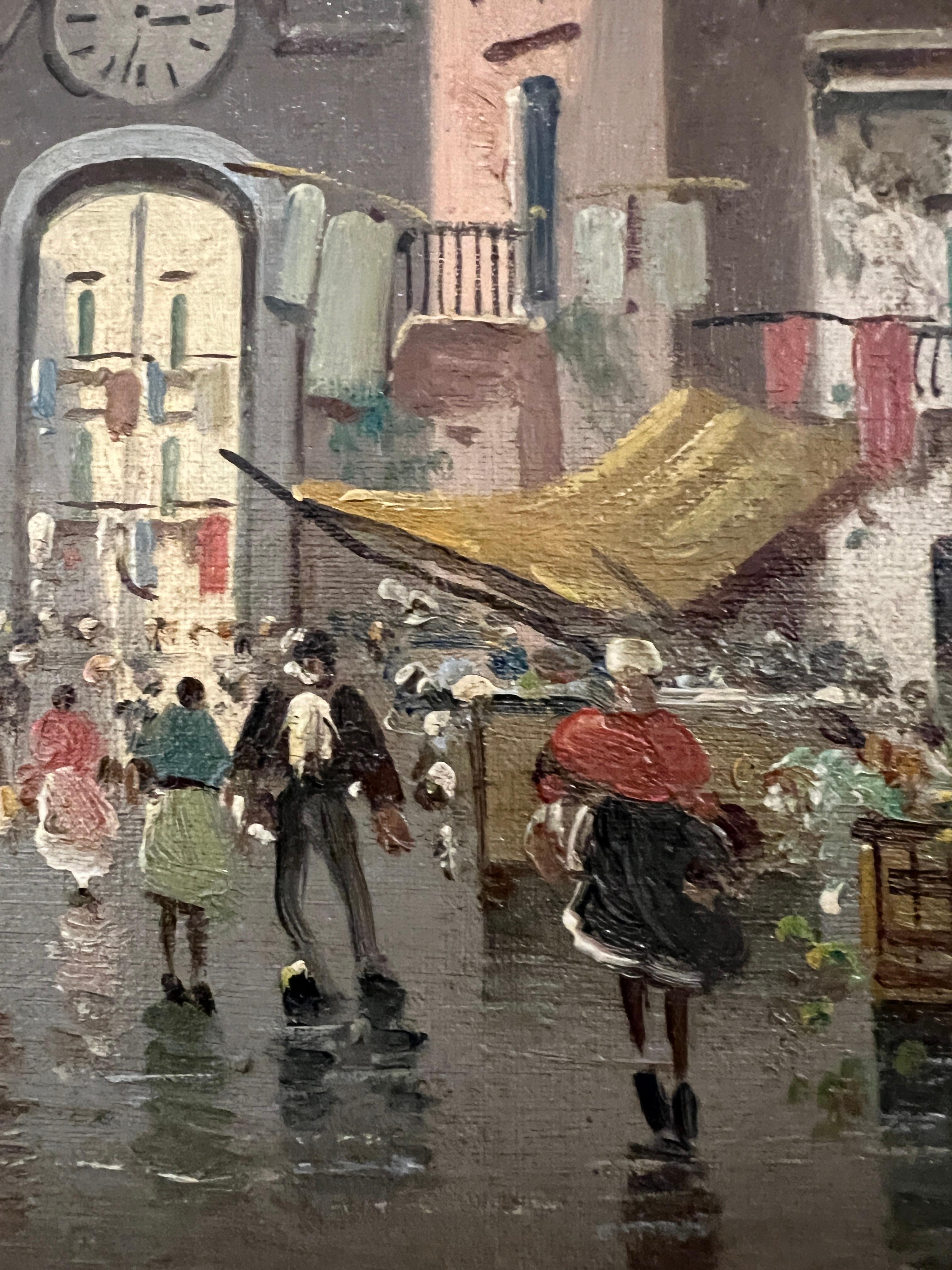 Arbeiten auf Leinwand



Dieses Kunstwerk zeigt eine malerische Szene eines belebten mediterranen Dorfes, in dem das tägliche Leben harmonisch verläuft. Das Gemälde zeigt eine gepflasterte Straße, die in sanftes Licht getaucht ist, das die warmen