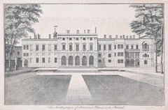Antique South Prospect of Somerset House engraving c. 1753 for Stow's Survey of London