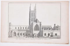 Southwark Cathedral engraving c. 1753 for Stow's Survey of London