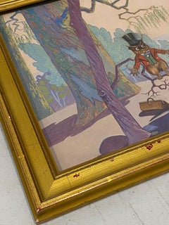 B. Cory Kilvert " The Owl and The Wise Old Man" Original Illustration c.1920
