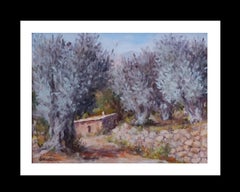 Vintage B. Escudero 9 Olivos en Mallorca  original impressionist acrylic painting