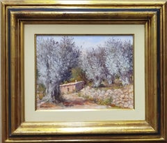 B. Escudero  Olivos en Mallorca  pintura acrílica impresionista original