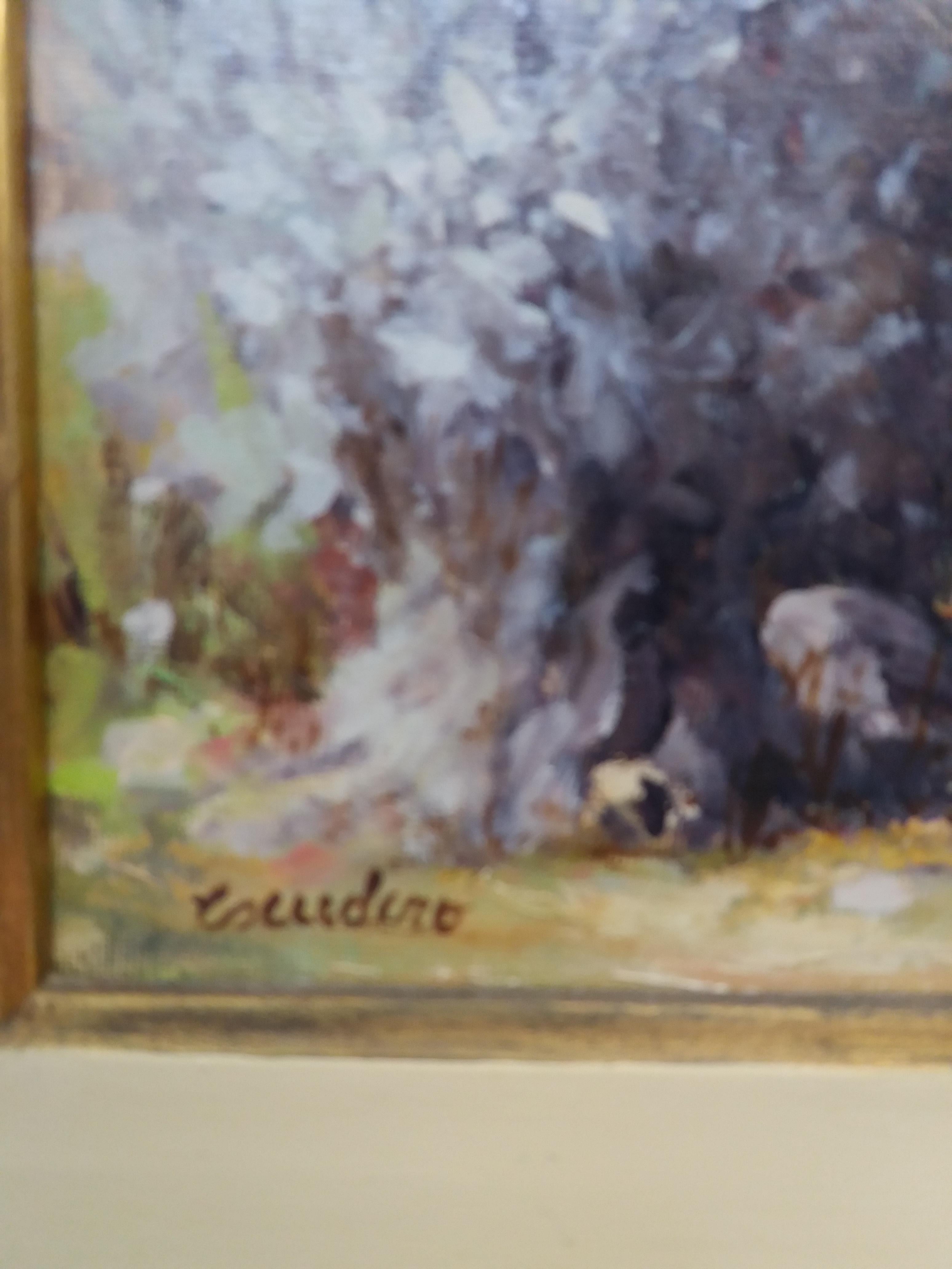 Olivos  pintura acrílica impresionista original - Landscape Painting Negro de B. ESCUDERO