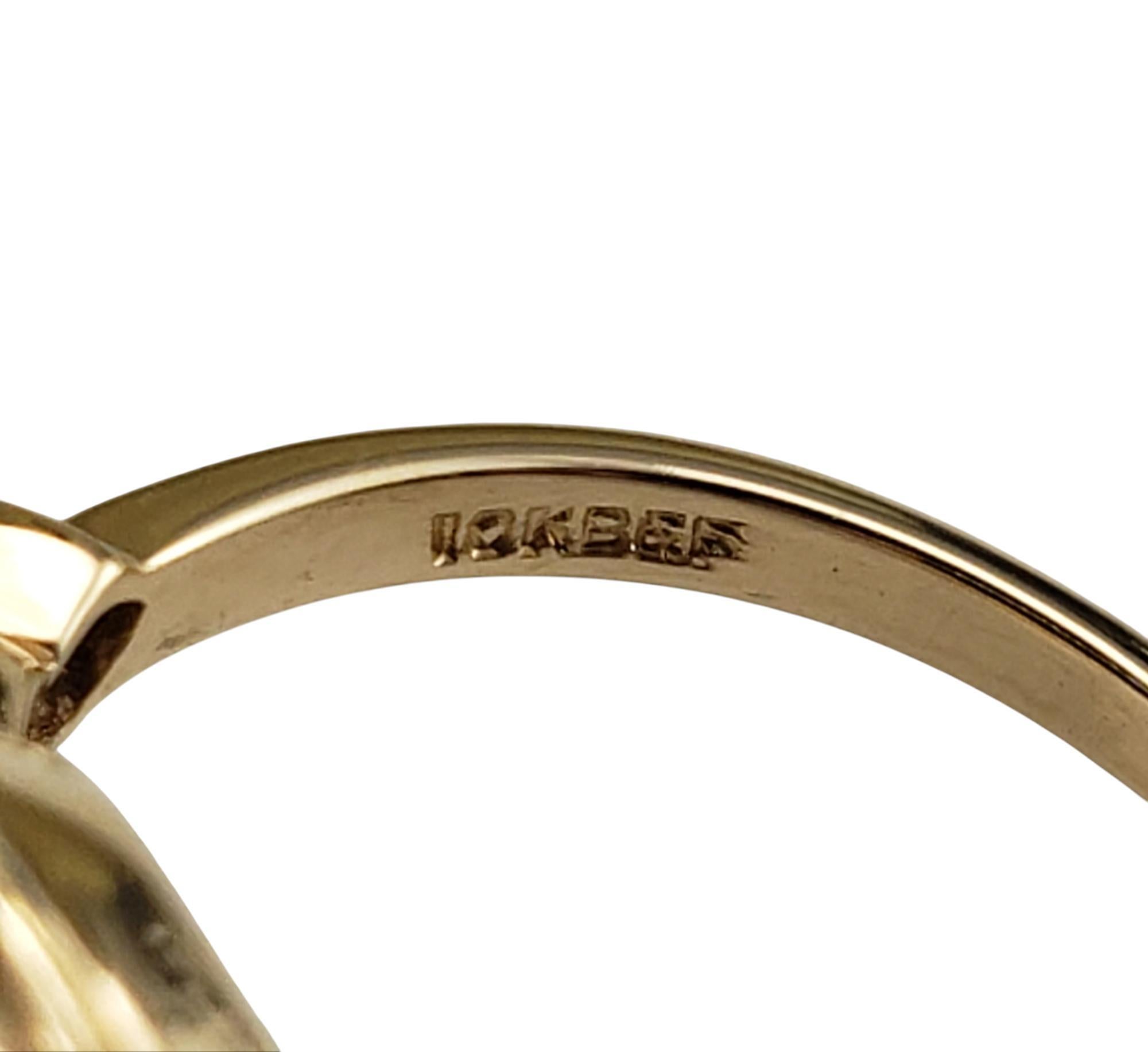 Women's B & F 10 Karat Yellow Gold Onyx and Diamond Ring Size 5.75 #19751 For Sale